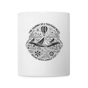 Le voyage de mille kilomètres commence par un pas - Mug blanc - blanc - Devant