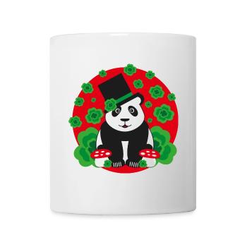 Panda Glücksbringer mit Kleeblätter. - Tasse - Weiß - Vorne