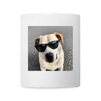 Hund mit Sonnenbrille - Tasse - Weiß - Vorne