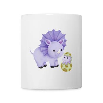 Dinosaur mom with child - Mug - white - Front