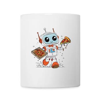PizzaRobot – Multitasking Robot Delivering Pizza - Mug - white - Front