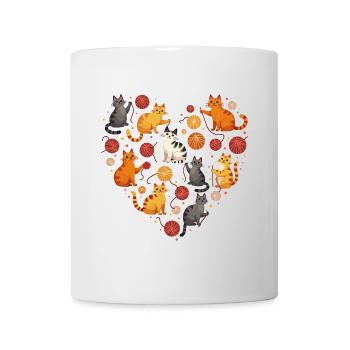 Chats, Coeur, Amour, Chaton, Animal, Mignon, Mignon - Mug blanc - blanc - Devant
