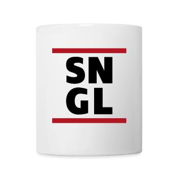 Single SNGL Typographie Spruch Zitat - Tasse - Weiß - Vorne