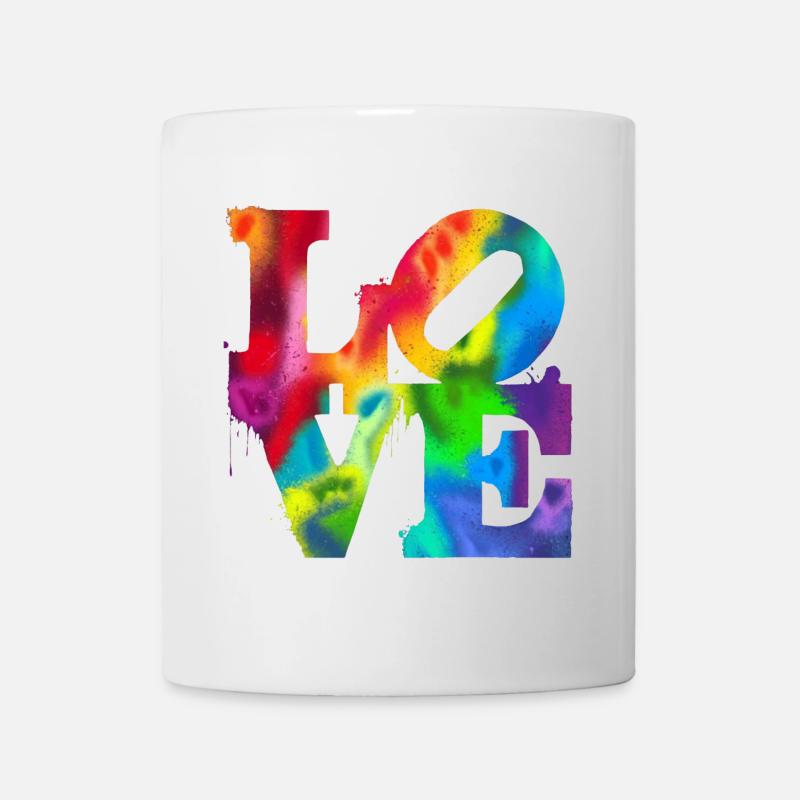 Rainbow Graffiti LOVE Burst - Mug - white