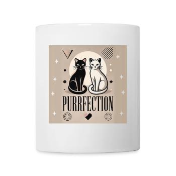 Purrfection - Elegant Cat Duo in Black and White - Mug - white - Front