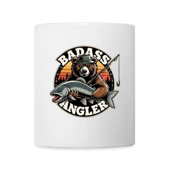 Knallharter Angler Bär Angeln Fisch Geschenk - Tasse - Weiß - Vorne