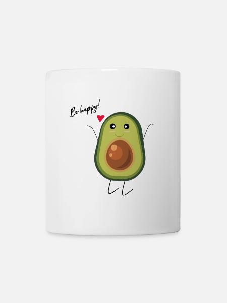 Happy Avocado - Tasse - Weiß