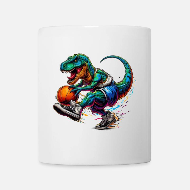 SSW34 Dino avec basket-ball - Mug blanc - blanc