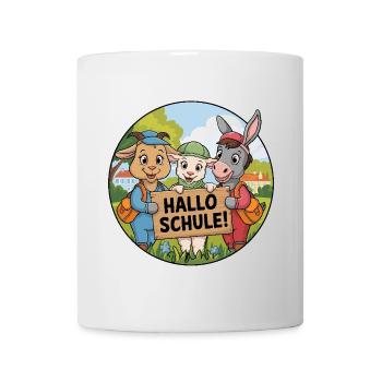 First day of school with funny animals - Mug - white - Front