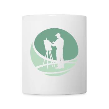 Pinsel Aquarell - Tasse - Weiß - Vorne