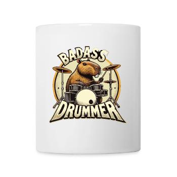 Knallharter Schlagzeuger Capybara cool Geschenk - Tasse - Weiß - Vorne