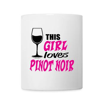 Cette fille aime le vin rouge Pinot Noir Dicton - Mug blanc - blanc - Devant