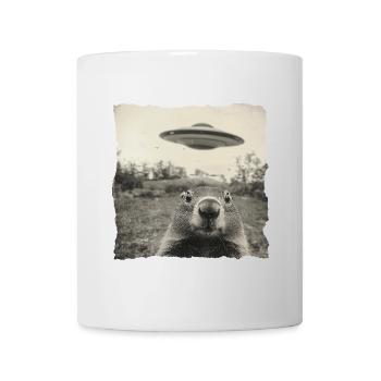 Marmottes et OVNI – Drôle de design vintage - Mug blanc - blanc - Devant