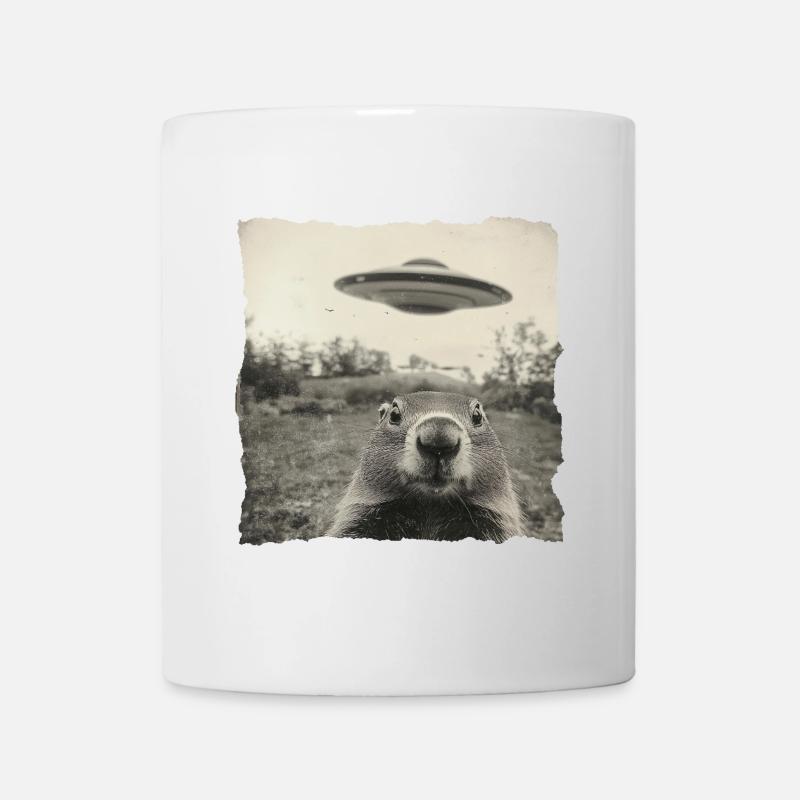 Marmots and UFO – Funny vintage design - Mug - white