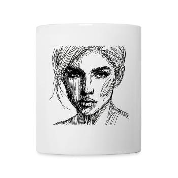 Expressive line portrait - Mug - white - Front