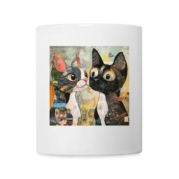 chat chats chat collage de chat - Mug blanc - blanc - Devant