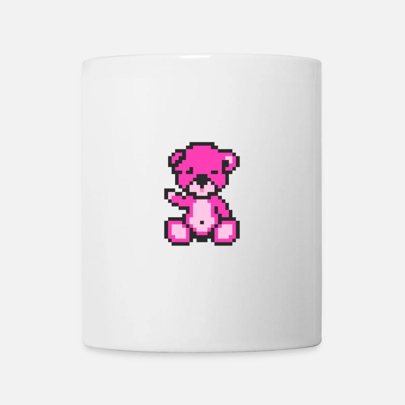 Pixel Bear Neon Magenta - Mug blanc - blanc