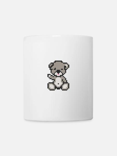 Pixel Bär Pastellschwarz - Tasse - Weiß