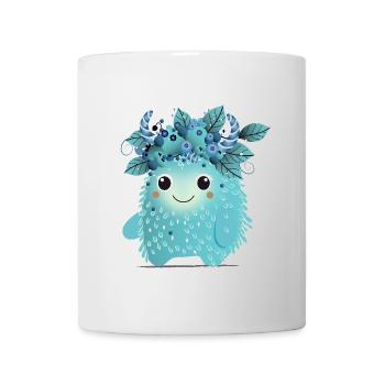 Cute Blueberry Monster – Fruity and Spiky - Mug - white - Front