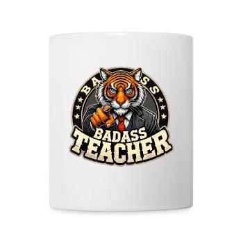 Knallharter Lehrer Tiger streng cool Geschenk - Tasse - Weiß - Vorne