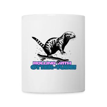Rolling with otter-tude Skateboard Otter - Tasse - Weiß - Vorne