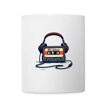 Retro Kassettenplayer mit Kopfhörern - Tasse - Weiß - Vorne