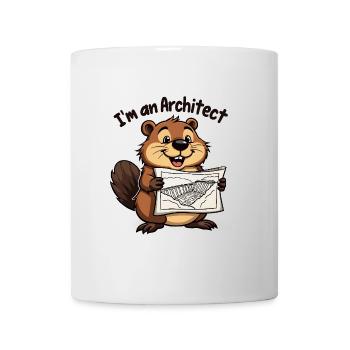 Biber Architekt – Damm Baumeister - Tasse - Weiß - Vorne