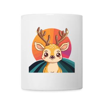 Hirschgeweih Hirsch Rehkitz - Tasse - Weiß - Vorne