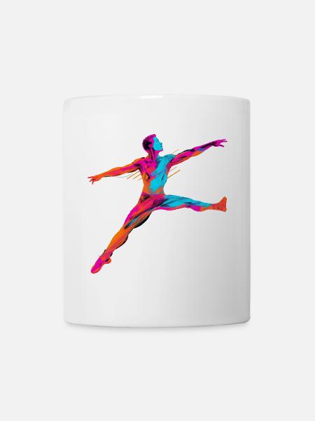Bailarín de ballet masculino Synthwave - Taza - blanco
