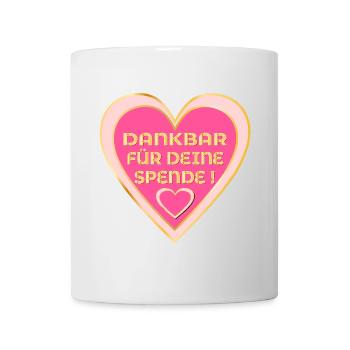 SPENDERIN DANKBARKEIT - SPENDE HERZ - Tasse - Weiß - Vorne