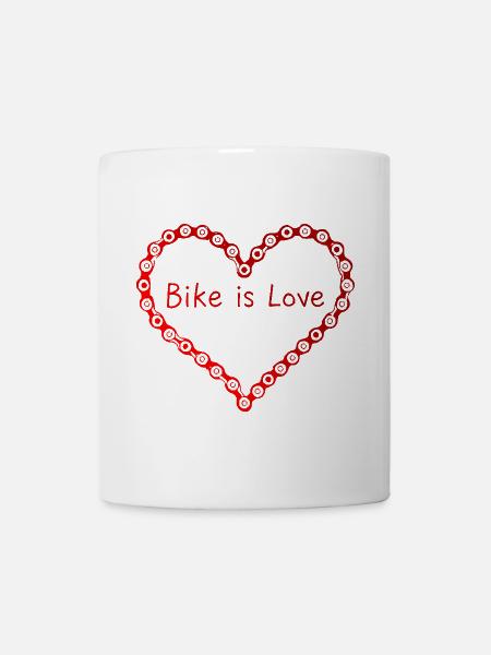 Bike is love - Valentine's Day for cyclist - Mug - white