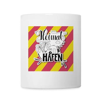 Wohnwagen Camping Heimathafen mit Streifen - Tasse - Weiß - Vorne