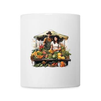 Markt-Mosaik - Tasse - Weiß - Vorne