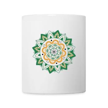 orientalisches Muster Marokko grün orange - Tasse - Weiß - Vorne