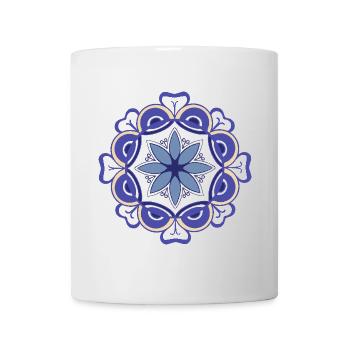 oriental pattern morocco blue tones - Mug - white - Front