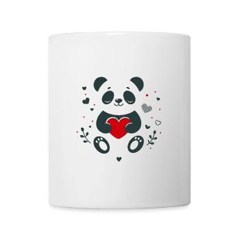 Panda mit Herz – Liebevoller Valentinsgruß - Tasse - Weiß - Vorne