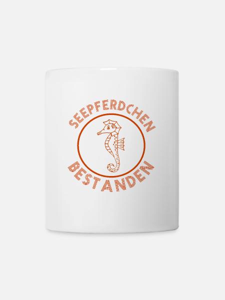 Seepferdchen bestanden Abzeichen Prüfung - Tasse - Weiß
