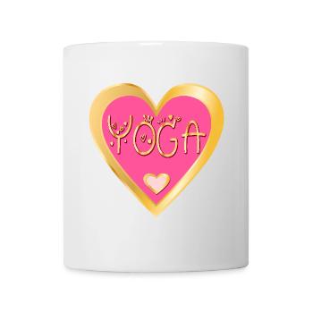 YOGA FITNESS COEUR - Mug blanc - blanc - Devant