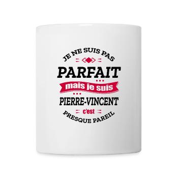 PIERRE-VINCENT PARFAIT - PRENOM PIERRE-VINCENT - Mug blanc - blanc - Devant