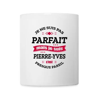 PIERRE-YVES PARFAIT - PRENOM PIERRE-YVES - Mug blanc - blanc - Devant