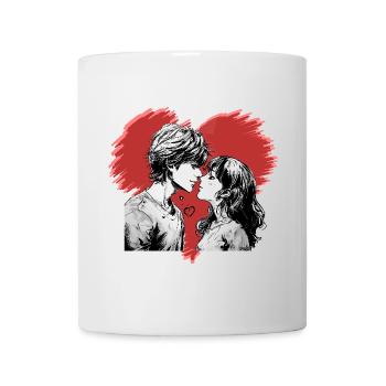 Couple de manga amoureux - Mug blanc - blanc - Devant
