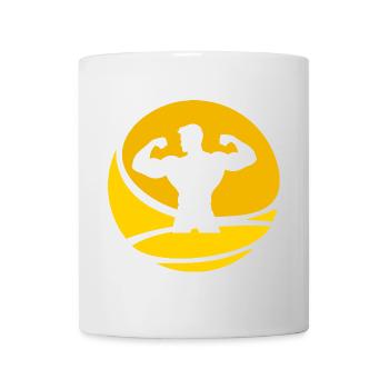 Bodybuilding Muskel Gewichte - Tasse - Weiß - Vorne