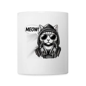 Sweat à capuche Chat Meow Groove - Mug blanc - blanc - Devant