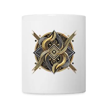 Mystisches geometrisches Design der goldenen Schlange - Tasse - Weiß - Vorne