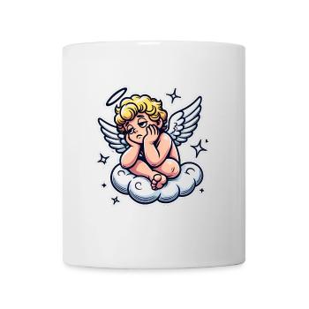 Lustiger Cherub auf Wolke Pop Art Design - Tasse - Weiß - Vorne