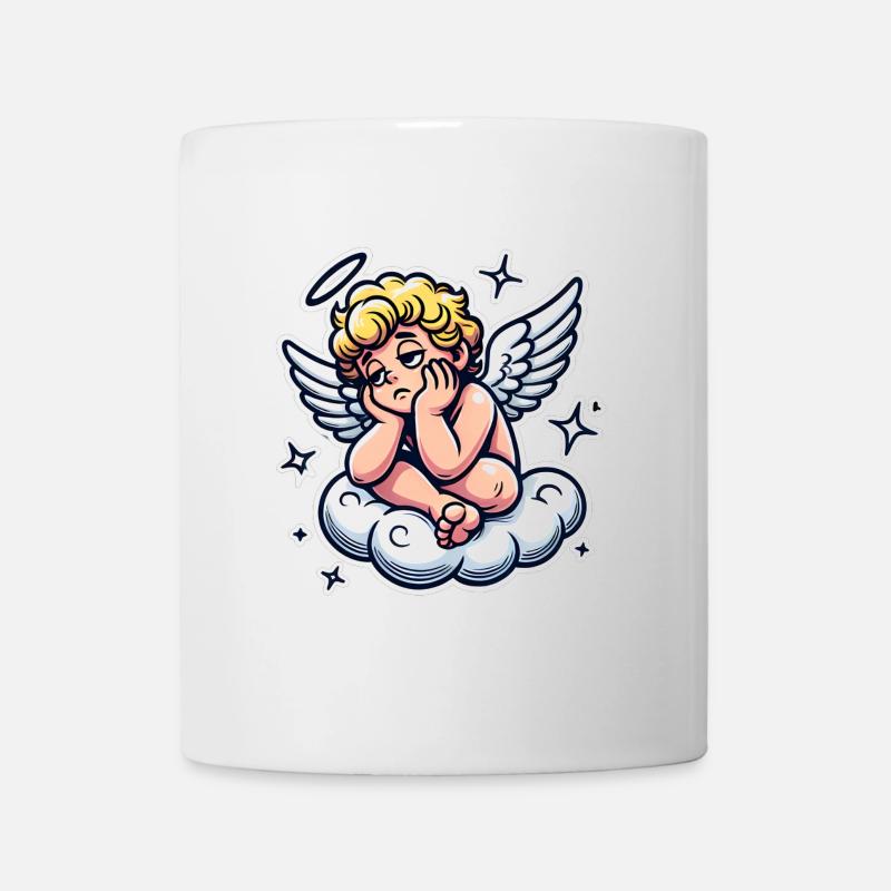 Chérubin drôle sur nuage Pop Art Design - Mug blanc - blanc