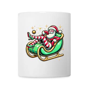 Sassy Santa Lounging on Sleigh - Mug - white - Front