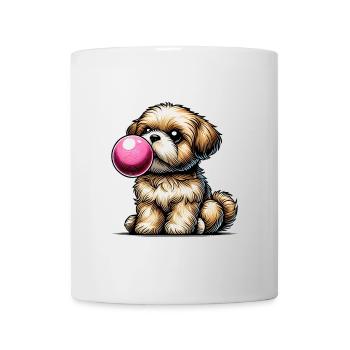 Playful Dog Blowing Bubblegum - Mug - white - Front
