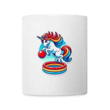 Licorne colorée Piscine Rebond Fun - Mug blanc - blanc - Devant