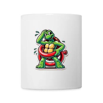 Lustige Schildkröte Oops Cartoon Aufkleber - Tasse - Weiß - Vorne